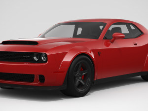 dodge challenger demon 2018 with interior 3D Модель