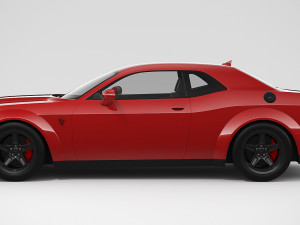 dodge challenger demon 2018 with interior 3D Модель