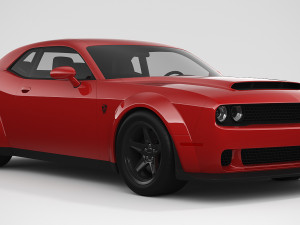 dodge challenger demon 2018 with interior 3D Модель