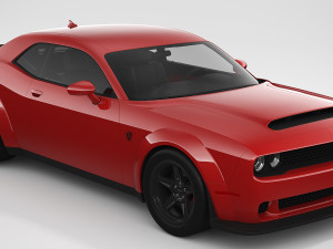 dodge challenger demon 2018 with interior 3D Модель