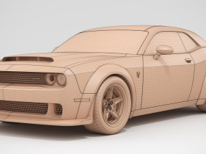 dodge challenger demon 2018 with interior 3D Модель