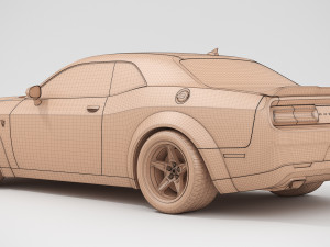 dodge challenger demon 2018 with interior 3D Модель