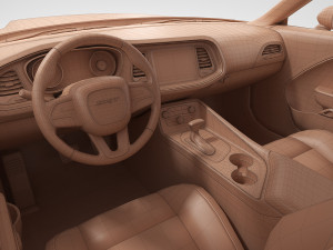 dodge challenger demon 2018 with interior 3D Модель