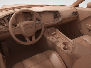 dodge challenger demon 2018 with interior 3D Модель