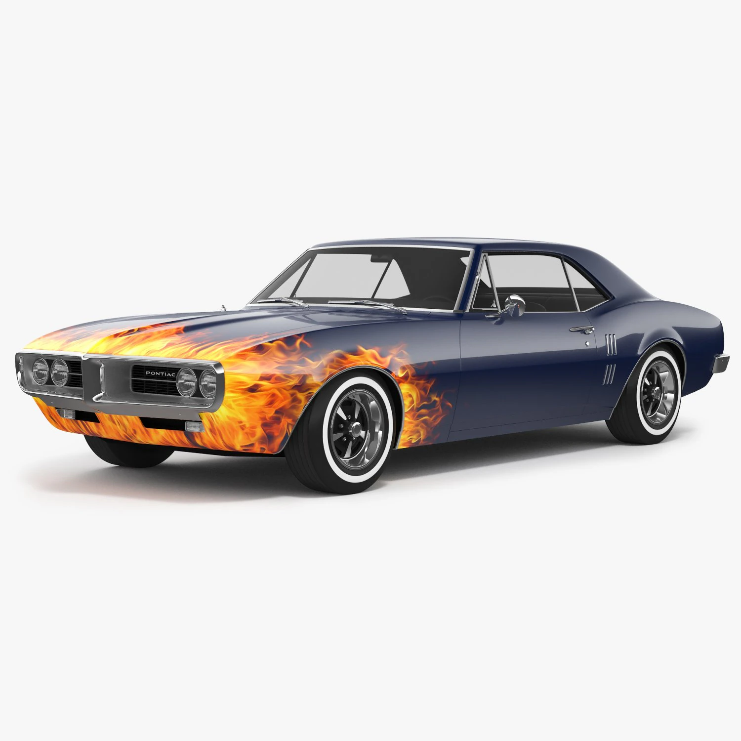 Pontiac Firebird 1967 Custom 3D Model .c4d .max .obj .3ds .fbx .stl .blend 