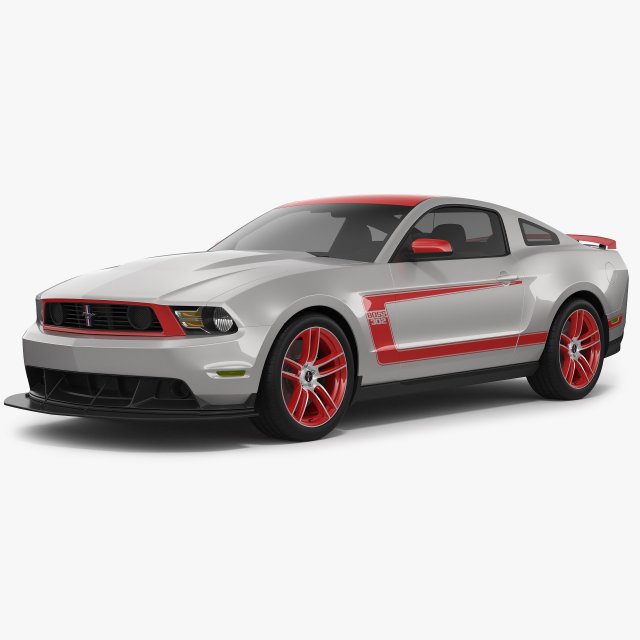Mustang Boss 302 Laguna Seca 2012 3D Модель .c4d .max .obj .3ds .fbx .stl .blend 