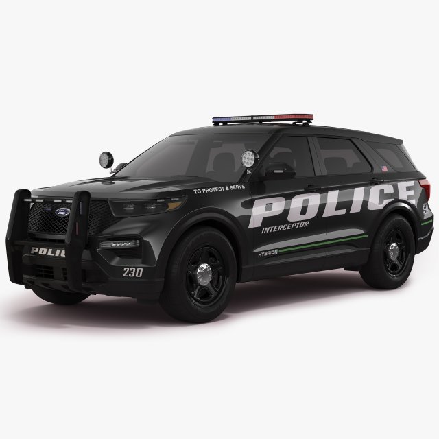 Explorer 2023 Police 3D Модель .c4d .max .obj .3ds .fbx .stl .blend 