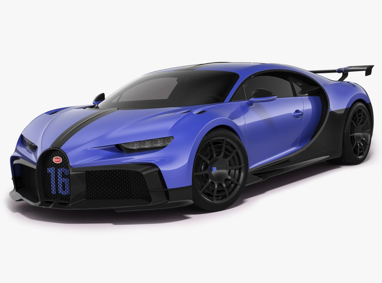 Bugatti Chiron Pur Sport 3D Model .c4d .max .obj .3ds .fbx .stl .blend
