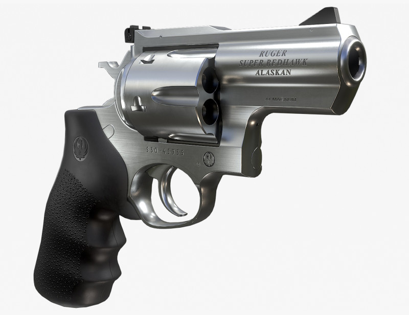 Ruger Super Redhawke Alaskan 3D Model .c4d .max .obj .3ds .fbx .stl .blend 