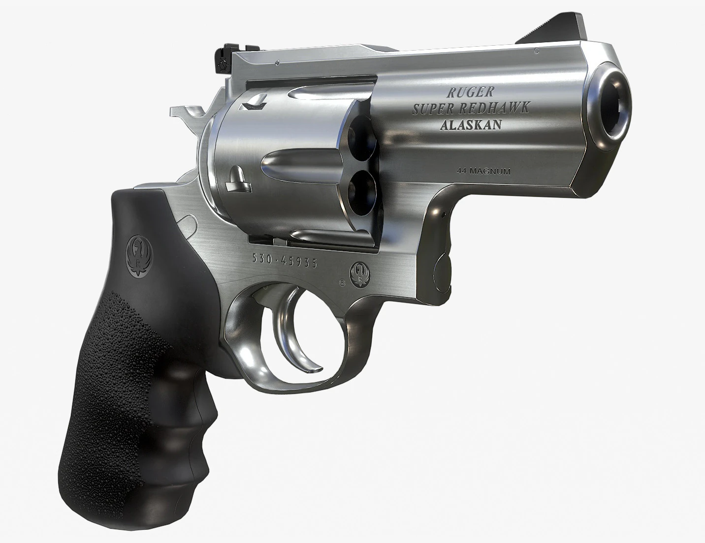 Ruger Super Redhawk Alaskan 3D Modell .c4d .max .obj .3ds .fbx .stl .blend
