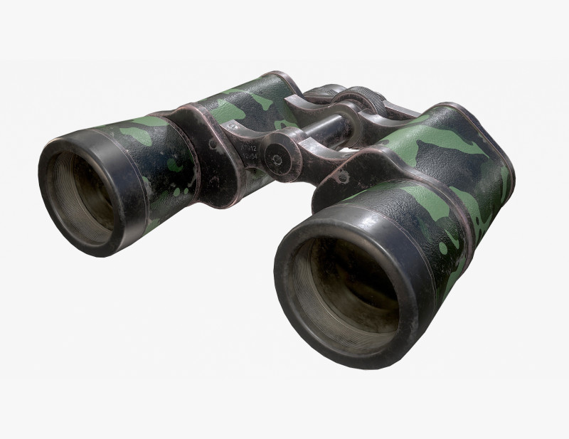 Camouflage Binoculars 3D 模型 .c4d .max .obj .3ds .fbx .stl .blend 