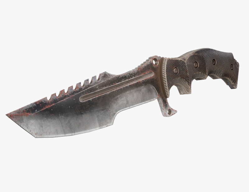 Tactical Combat Knife V2 3D Model .c4d .max .obj .3ds .fbx .stl .blend 