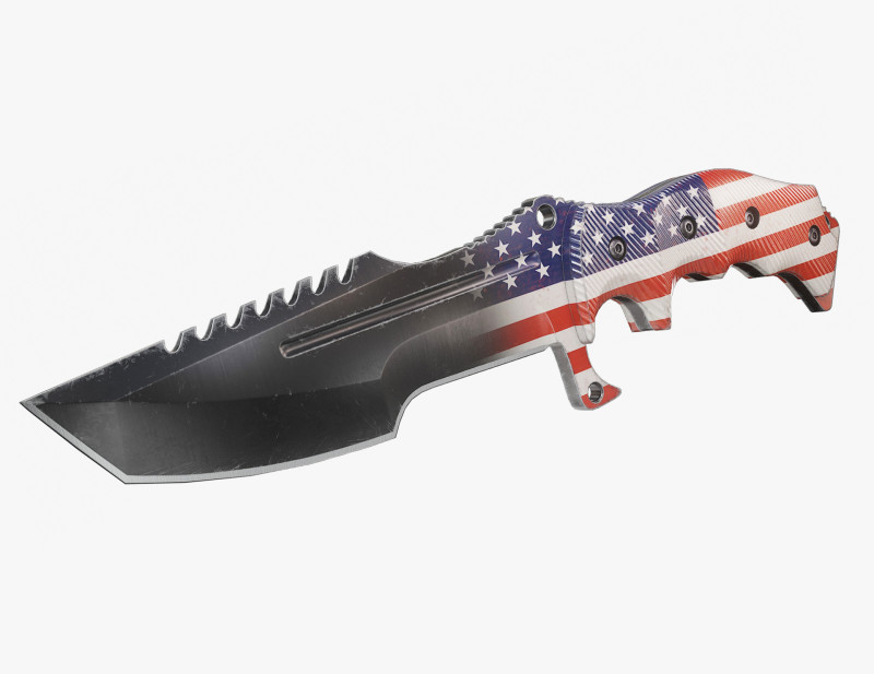 Tactical Combat Knife V3 3D Model .c4d .max .obj .3ds .fbx .stl .blend 