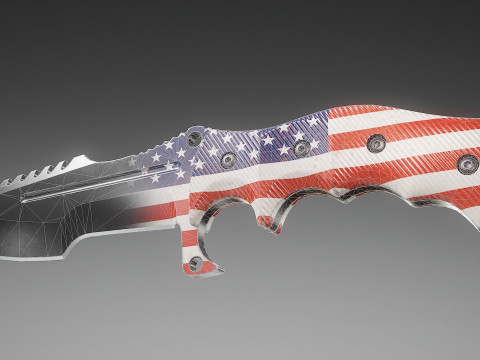 Tactical Combat Knife V3 3D Model