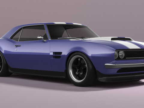 Generic Muscle Car 3D Model