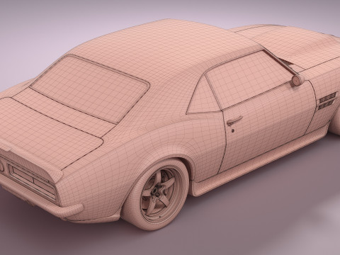 Generic Muscle Car 3D Model