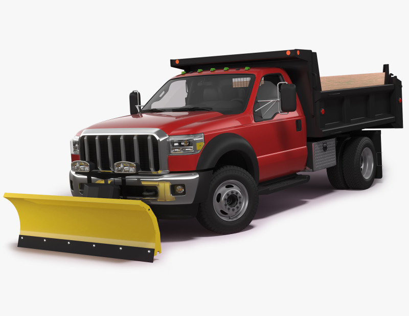 Snow Plow Truck 3D Модель .c4d .max .obj .3ds .fbx .stl .blend 