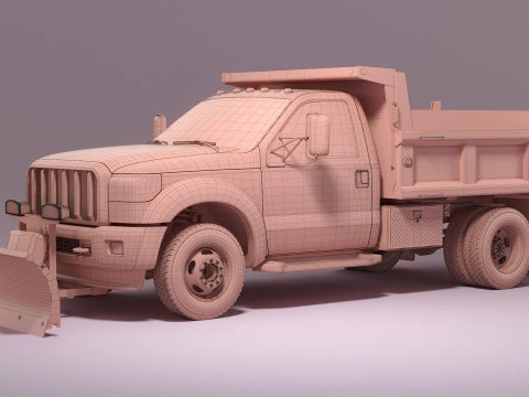 Caminh&atilde;o limpa-neve Modelo 3D