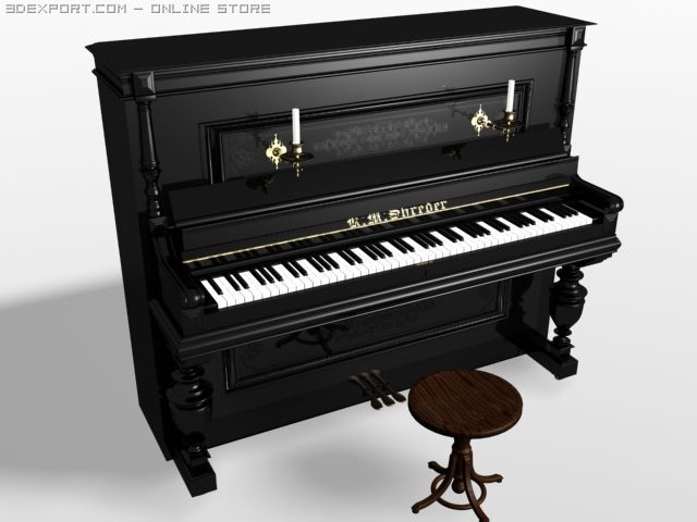 piano "shreder" 3D Model .c4d .max .obj .3ds .fbx .stl .blend 
