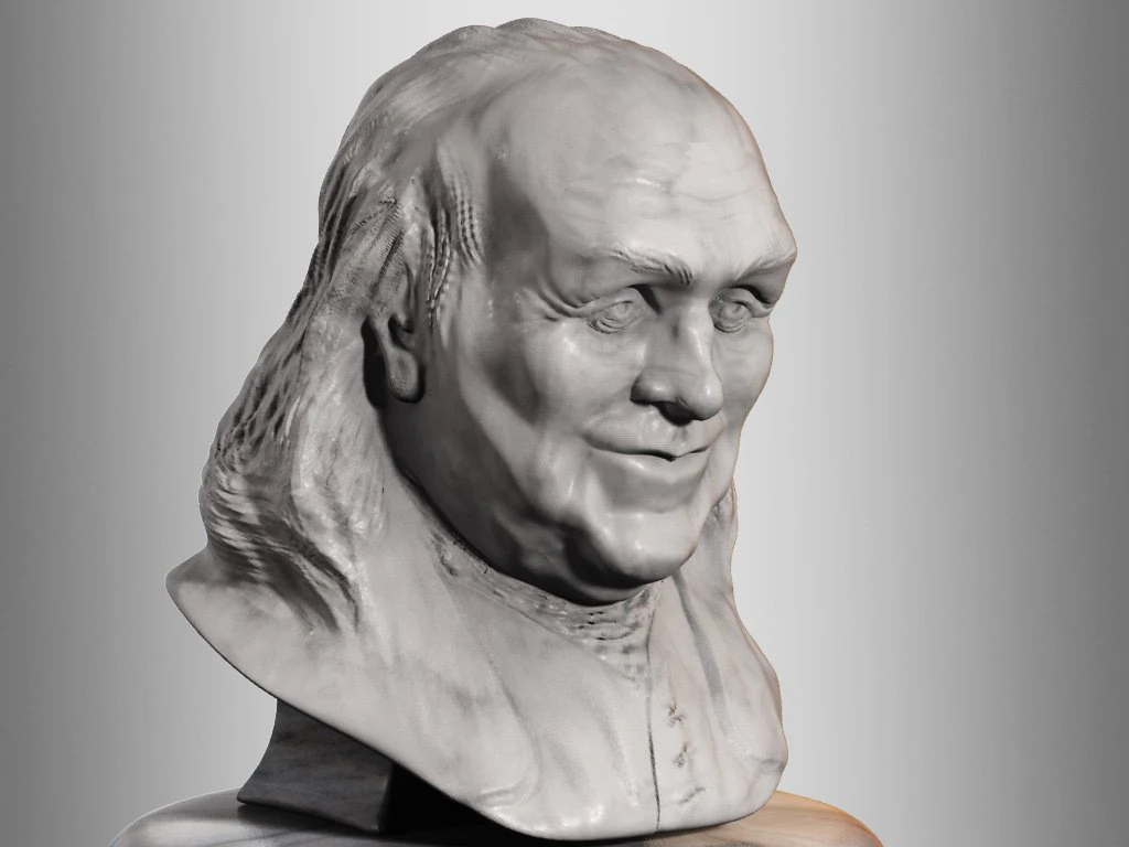 benjamin franklin bust 3D Model .c4d .max .obj .3ds .fbx .stl .blend 