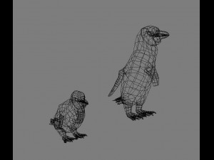penguins rigged Model 3D