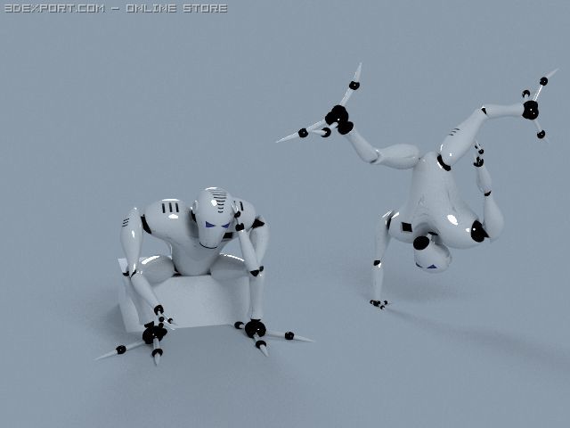 robot 3D Model .c4d .max .obj .3ds .fbx .stl .blend 