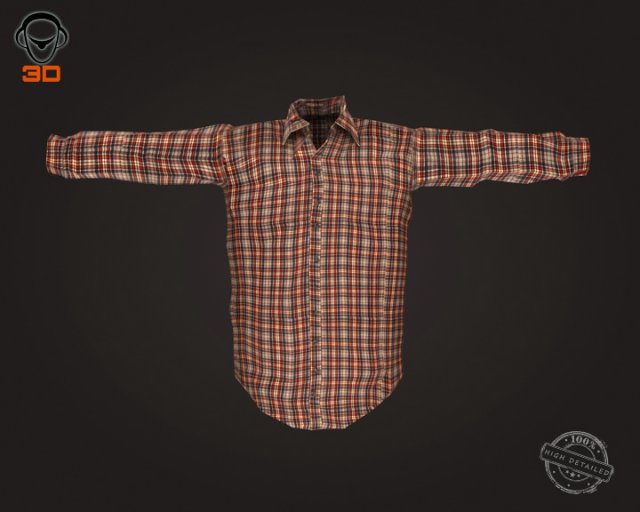 man shirt Modello 3D .c4d .max .obj .3ds .fbx .stl .blend