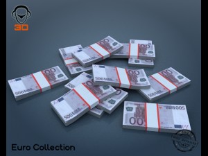 euro bill collection 3D मॉडल