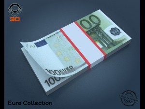 euro bill collection 3D मॉडल