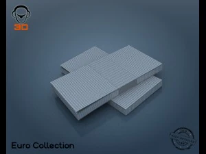 euro bill collection 3D Model