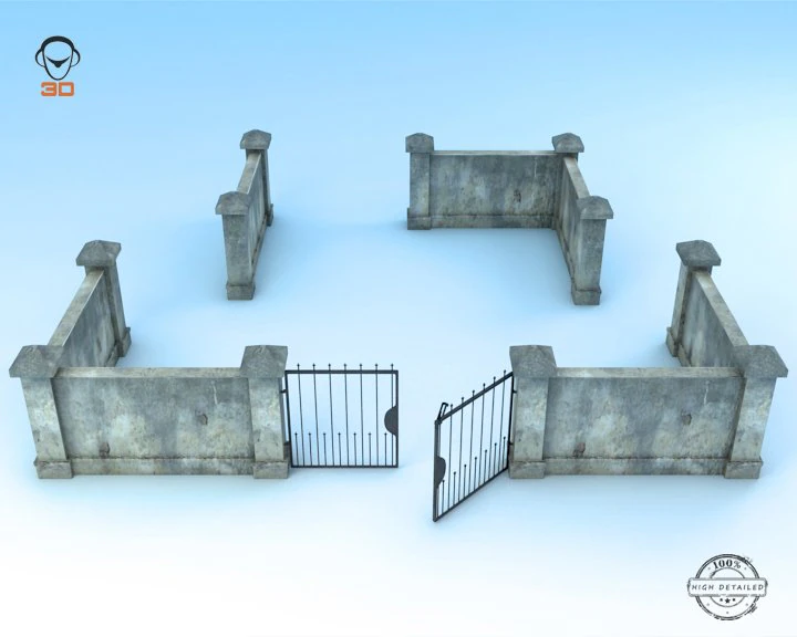 wall 3D Model .c4d .max .obj .3ds .fbx .stl .blend 