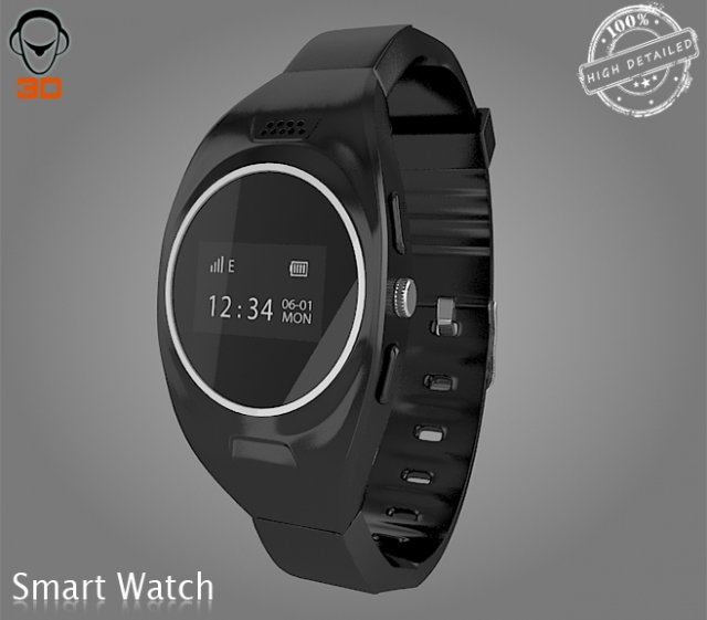 smart watch Model 3D .c4d .max .obj .3ds .fbx .stl .blend 