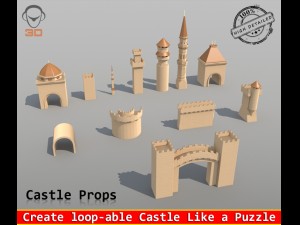 castle props Modello 3D
