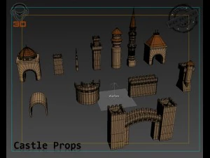 castle props 3D Model