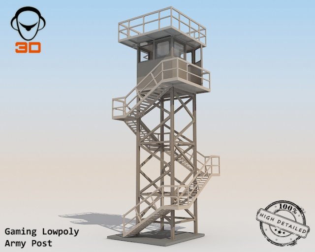 army post 3D Модель .c4d .max .obj .3ds .fbx .stl .blend 