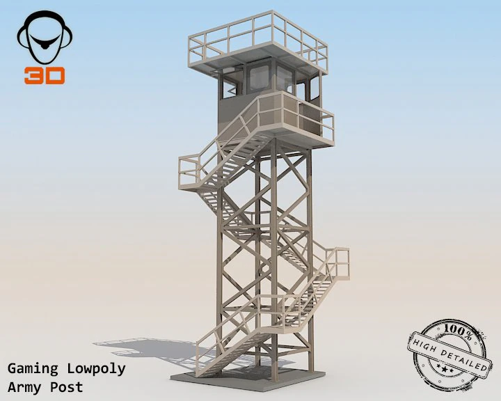 army post 3D Model .c4d .max .obj .3ds .fbx .stl .blend 