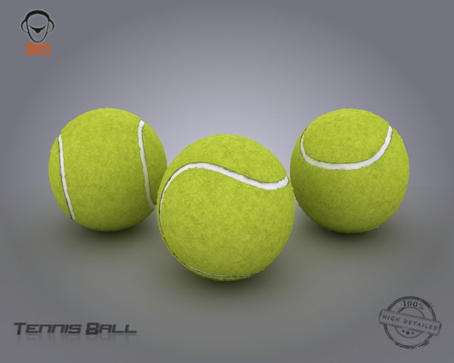 tennis ball 3D Модель .c4d .max .obj .3ds .fbx .stl .blend 