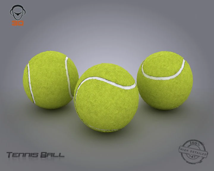 tennis ball 3D Model .c4d .max .obj .3ds .fbx .stl .blend 