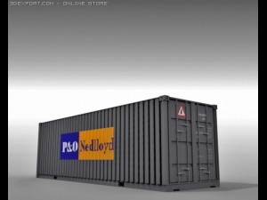 4 container collection 3D Model