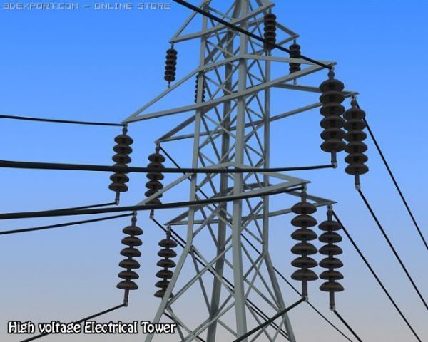 electrical tower 3D 模型 .c4d .max .obj .3ds .fbx .stl .blend 