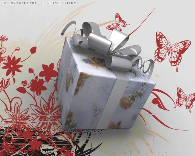 caixa de presente Modelo 3D .c4d .max .obj .3ds .fbx .stl .blend 