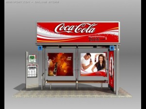 bus stop shelter coke brand Modelo 3D