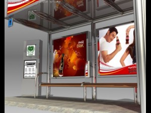 bus stop shelter coke brand Modelo 3D