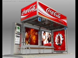 bus stop shelter coke brand Modelo 3D