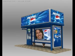 bus stop shelter pepsi brand 3D Model