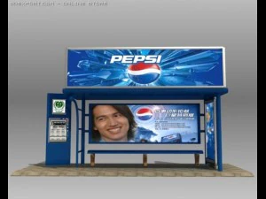 bus stop shelter pepsi brand 3D Model