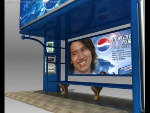 bus stop shelter pepsi brand 3D Model