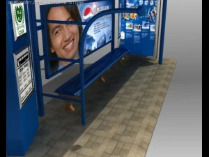 bus stop shelter pepsi brand 3D Model