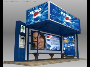 bus stop shelter pepsi brand Modelo 3D