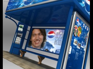bus stop shelter pepsi brand Modelo 3D
